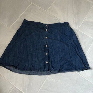 merona denim-style a-line button-down skirt